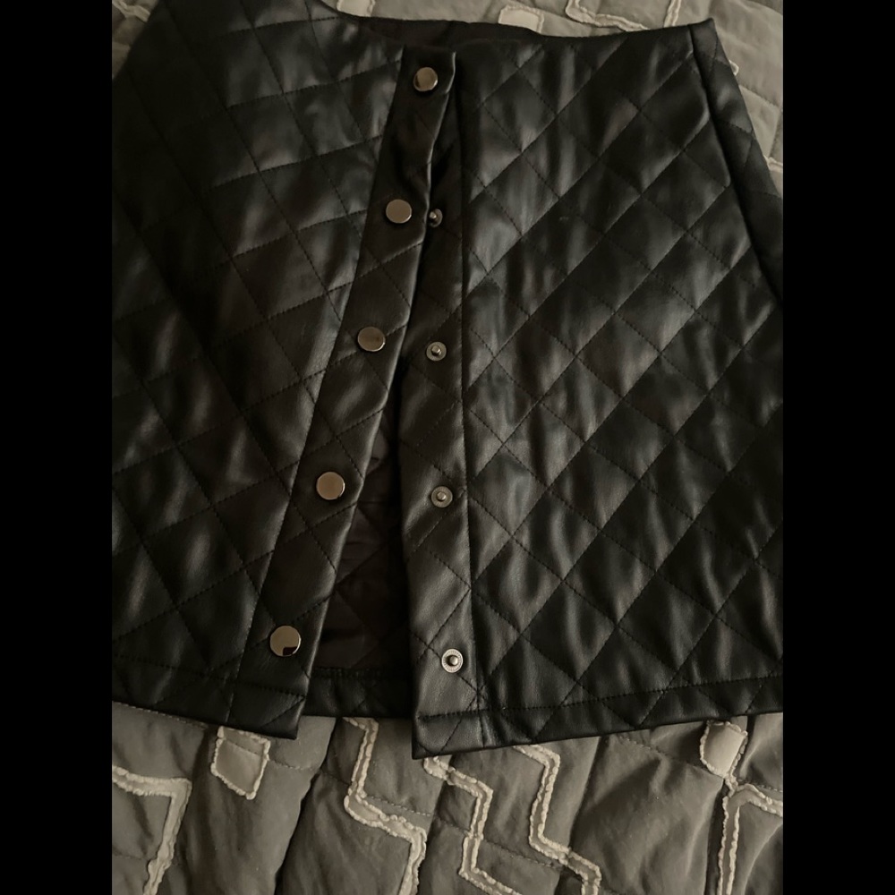 Black lettuce fux leather skirt 🖤